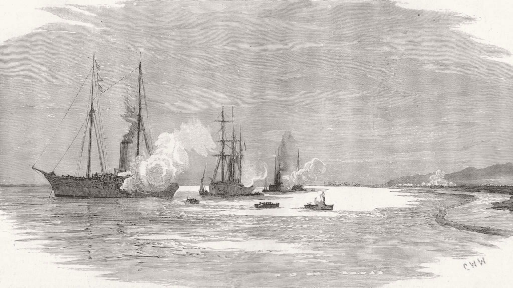 SHIP.British Egyptian Handoub making demo hold enemy reserves check action 1889
